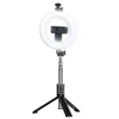 Kép 1/2 - Bluetooth selfie bot, P40D-2, vezeték nélküli távirányítóval, körfénnyel, tripod állvánnyal, fekete, bliszteres