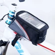 Kép 2/2 - Tok, kerékpárra csatolható telefontartó tok (5,5"), headset kivezetéssel, fekete-piros