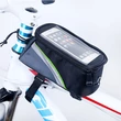Kép 2/2 - Tok, kerékpárra csatolható telefontartó tok (5,5"), headset kivezetéssel, fekete-zöld