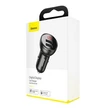 Kép 2/2 - Töltő, Baseus autós töltőfej (CCBX-0G), 2 USB bemenettel, 24W, 4.8A, szürke, bliszteres