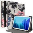 Kép 1/3 - Tok, Wonder Canvas, univerzális, 10˝, tablet tok, oldalra nyíló, szürke virág, bliszteres