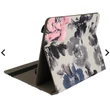 Kép 2/3 - Tok, Wonder Canvas, univerzális, 10˝, tablet tok, oldalra nyíló, szürke virág, bliszteres