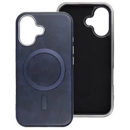 Tok, Gentleman, erősített öko-bőrrel bevont hátlapvédő, MagSafe kompatibilis, Apple Iphone 16 (6,1"), kék