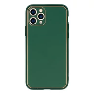 Tok, Leather, Samsung Galaxy A12 A125, szilikon hátlapvédő, sötétzöld
