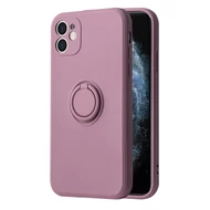Tok, Silicone RING, mágneses szilikon hátlap, gyűrűs ujjtartóval, Apple Iphone 12 (6,1"), sötétlila