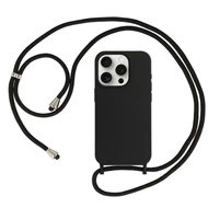 Tok, Strap Silicone, Apple Iphone 12 / 12 Pro (6,1"), szilikon hátlapvédő, állítható pánttal, minta 1, fekete