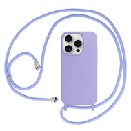 Tok, Strap Silicone, Apple Iphone 12 / 12 Pro (6,1"), szilikon hátlapvédő, állítható pánttal, minta 1, lila