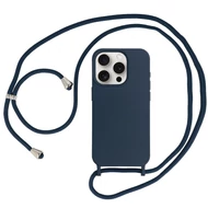 Tok, Strap Silicone, Apple Iphone 12 / 12 Pro (6,1"), szilikon hátlapvédő, állítható pánttal, minta 1, sötétkék