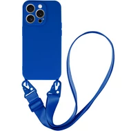 Tok, Strap Silicone, Apple Iphone 11 (6,1"), szilikon hátlapvédő, állítható pánttal, kameravédővel, minta 2, kék Tok, Strap Silicone, Apple Iphone 11 (6,1"), szilikon hátlapvédő, állítható pánttal, kameravédővel, minta 2, kék