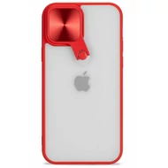 Tok, Tel Protect CYCLOPS, Samsung Galaxy A72 A725, keményített átlátszó hátlap, kameravédővel, piros szilikon kerettel