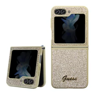 Tok, Guess /GUHCZF5HGGSHD/, PC/TPU Glitter Flakes Metal Logo, Samsung Galaxy Z Flip 5, arany