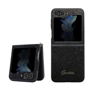 Tok, Guess /GUHCZF5HGGSHK/, PC/TPU Glitter Flakes Metal Logo, Samsung Galaxy Z Flip 5, fekete