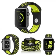 Szilikon sport szíj, Apple Watch, Méret: 38/40/41mm, fekete-citromsárga