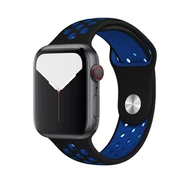 Szilikon sport szíj, Apple Watch, Méret: 38/40/41mm, fekete-kék