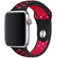 Szilikon sport szíj, Apple Watch, Méret: 38/40/41mm, fekete-piros