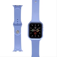 Szilikon szíj és tok, Apple Watch, Méret: 44mm, halvány lila