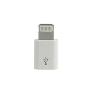 Adapter, micro USB Iphone Lightning átalakító adapter, fehér, csomagolás nélkül