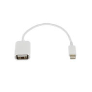 Adatkábel, OTG, Apple Iphone, Lightning ,fehér, csomagolás nélküli