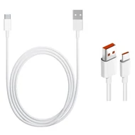 Adatkábel, Xiaomi USB - Type-C, gyári, 6A, gyorstöltő, 1 méter, fehér, csomagolás nélküli