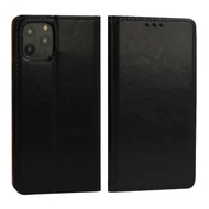 Tok, mágneses oldalra nyíló valódi olasz bőr flip tok, Apple Iphone 11 (6,1"), fekete, (szilikon belsővel) Tok, mágneses oldalra nyíló valódi olasz bőr flip tok, Apple Iphone 11 (6,1"), fekete, (szilikon belsővel)