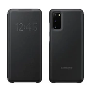 Gyári tok, Samsung Galaxy S20 Ultra, Smart LED View Cover oldalra nyíló, fekete, bliszteres, OSAM-EF-NG988PBEG