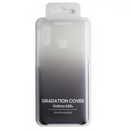 Gyári tok, Samsung Galaxy A20E A202, Gradation cover, műanyag hátlap, fekete átmenetes, bliszteres, OSAM-EF-AA202CBEG