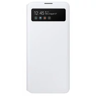 Gyári tok, Samsung Galaxy A41 A415, S-View ablakos oldalra nyíló, fehér, bliszteres, OSAM-EF-EA415PWEG