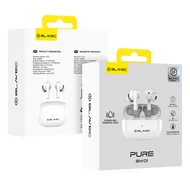 Bluetooth headset, Blavec BW01 Pure (BW01-W), vezeték nélküli fülhallgató, töltő tokkal, fehér, bliszteres