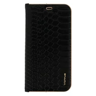 Tok, Vennus Wild, mágneses oldalra nyíló kígyóbőr mintás flip tok, szilikon belsővel, Apple Iphone 11 (6,1"), fekete Tok, Vennus Wild, mágneses oldalra nyíló kígyóbőr mintás flip tok, szilikon belsővel, Apple Iphone 11 (6,1"), fekete