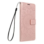 Tok, Mezzo, mintás oldalra nyíló flip tok, szilikon belsővel, Apple Iphone 14 Plus (6,7"), minta 2 (Mandala), rose gold