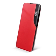Tok, Smart View, mágneses oldalra nyíló flip tok, Samsung Galaxy A02S A025, piros