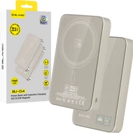 Power Bank, Blavec BJ-04 (PBBJ04-MC10GD), mágneses indukciós gyorstöltő, LED kijelzővel, 10000mAh, 22,5 W, Type-C bemenettel, arany, bliszteres