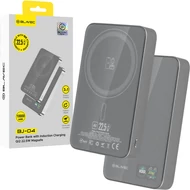 Power Bank, Blavec BJ-04 (PBBJ04-MC10G), mágneses indukciós gyorstöltő, LED kijelzővel, 10000mAh, 22,5 W, Type-C bemenettel, szürke, bliszteres