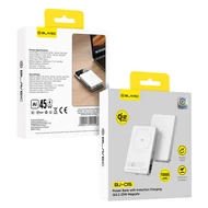 Power Bank, Blavec BJ-05 (PBBJ05-QI22MC10W), 2in1, mágneses indukciós gyorstöltő, MagSafe kompatibilis, LED kijelzővel, 10000mAh, Qi2.2 25W + PD 45W, Type-C bemenettel, fehér, bliszteres
