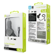 Töltő, autós töltő, Muvit, (microUSB), 1000mA, fehér, bliszteres