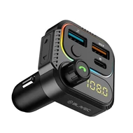 Szivargyújtós FM transmitter, Blavec Flash TR-01 (TFMFTR01-B), Bluetooth, MP3 lejátszó, 2 USB és 1 Type-C bemenettel, 36W QC3.0 18W, fekete, bliszteres