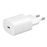 Töltő, hálózati, Samsung töltőfej /EP-TA800EWE/, 3A, gyorstöltő, 25W, Type-c aljzattal, gyári, fehér, csomagolás nélküli