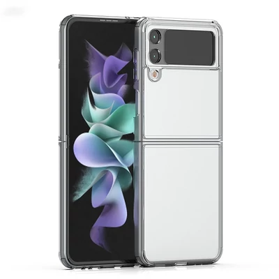 Tok, Clear, műanyag hátlap, szilikon kerettel, Samsung Galaxy Z Flip 4 5G, átlátszó