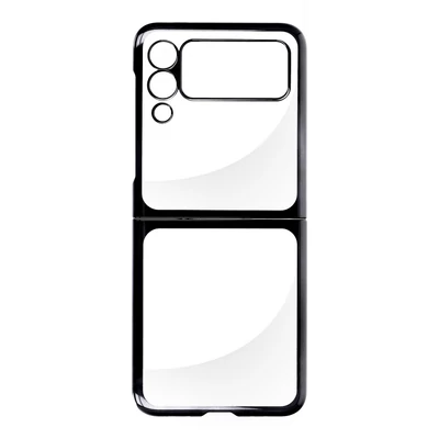 Tok, Focus, átlátszó műanyag hátlap, fekete kerettel, Samsung Galaxy Z Flip 4 5G