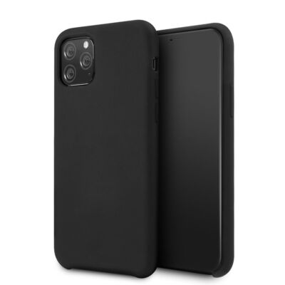 Tok, erősített szilikon hátlap, Apple Iphone 12 Pro Max (6,7"), fekete