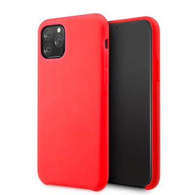 Tok, erősített szilikon hátlap, Apple Iphone 12 Pro Max (6,7"), piros