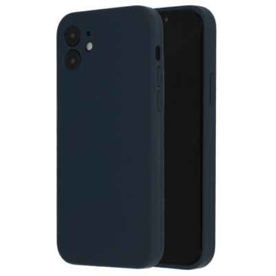 Tok, erősített szilikon hátlap, Apple Iphone 12 / 12 Pro (6,1"), sötétkék