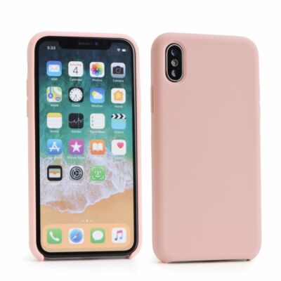 Tok, erősített szilikon hátlap, Apple Iphone 12 Pro Max (6,7"), halvány rózsaszín