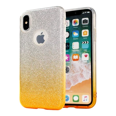 Tok, Shining, Samsung Galaxy S21 Plus, szilikon hátlapvédő, 3 részes, arany átmenetes