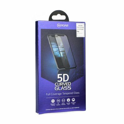 Képernyővédő, ütésálló üvegfólia, Roar, Apple Iphone 12 / 12 Pro (6,1"), full size 5D, fekete, prémium minőség