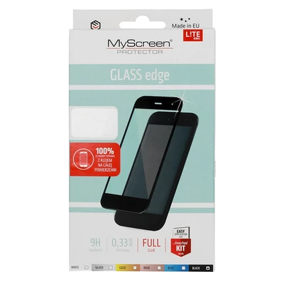 Képernyővédő, ütésálló üvegfólia, MyScreen Lite, Samsung Galaxy A12 A125, full size 5D, fekete