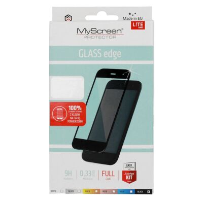 Képernyővédő, ütésálló üvegfólia, MyScreen Lite, Apple Iphone 12 / 12 Pro (6,1"), full size 5D, fekete