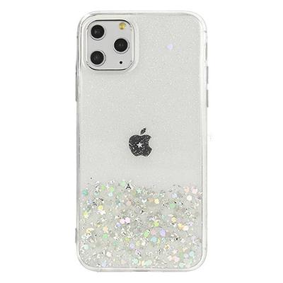 Tok, Brilliant, Apple Iphone 12 / 12 Pro (6,1"), csillogó hátlapvédő, szilikon kerettel, átlátszó