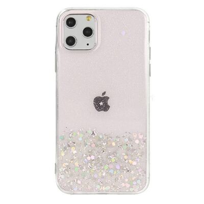 Tok, Brilliant, Apple Iphone 7 / 8 / SE (2020 / 2022), csillogó hátlapvédő, szilikon kerettel, halvány rózsaszín