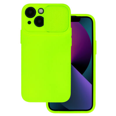 Tok, Camshield Soft, Apple Iphone 13 Pro (6,1"), szilikon hátlapvédő, eltolható kameravédővel, lime zöld